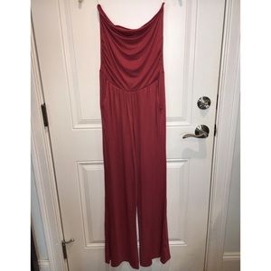New Love Culture strapless coral jumpsuit